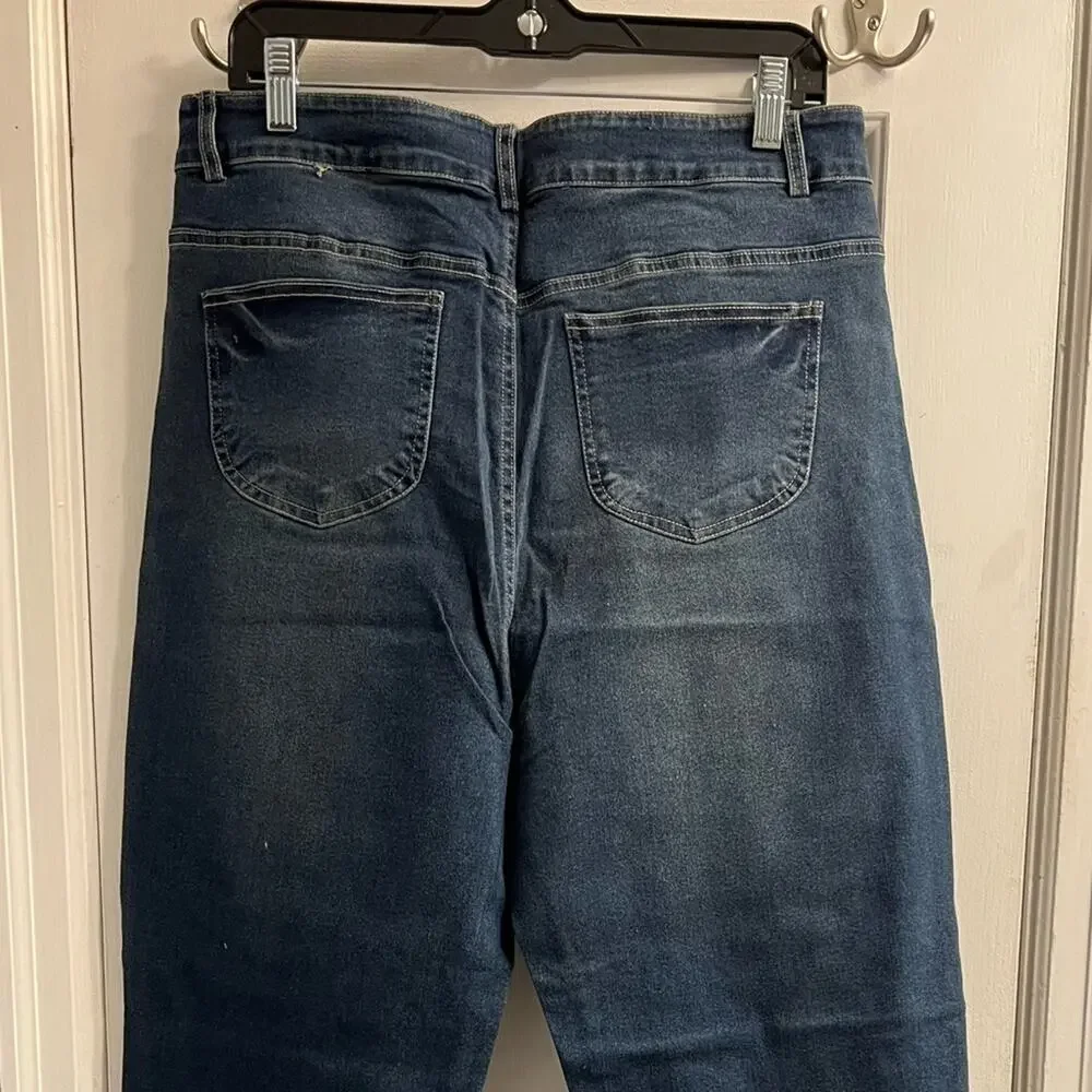Last One! NWT High Waisted Skinny Blue Jeans Sz L - Picture 5 of 8